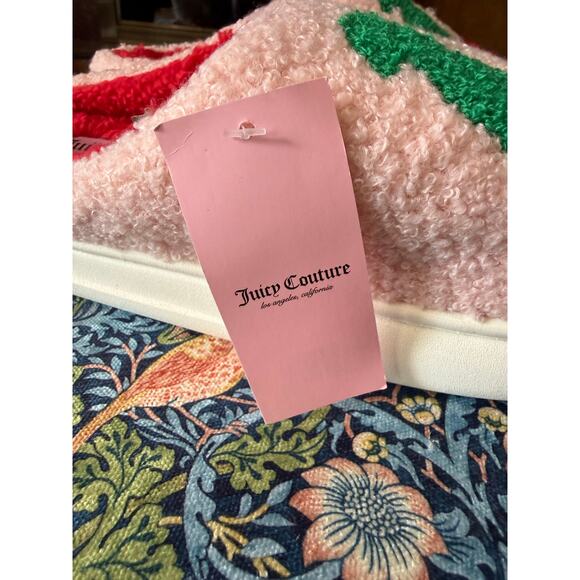 NWT Juicy Couture Pink Cherry Comfy Slippers Sz. XL (9.5-10.5) - Picture 4 of 8